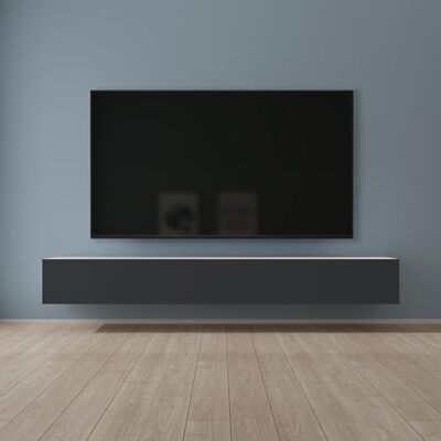 Mai & Mai Mobile TV 240x40,2x30cm, Bianco opaco+Antracite opaco Mobile TV per Televisore, Armadietto per TV Basso Soft-close con Ante per Soggiorno, Camera da Letto Fernsehschrank02 Mai & Mai Mobile TV 240x40,2x30cm, Bianco opaco+Antracite opaco Mobile TV per Televisore, Armadietto per TV Basso Soft-close con Ante per Soggiorno, Camera da Letto Fernsehschrank02