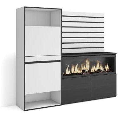 Skraut Home Credenza Mobile, Buffet, Stoccaggio 167x145x35 cm Camera da letto, stanza Camino elettrico XXL Scarpiera Stile moderno Bianco Skraut Home Credenza Mobile, Buffet, Stoccaggio 167x145x35 cm Camera da letto, stanza Camino elettrico XXL Scarpiera Stile moderno Bianco