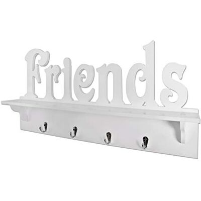 HAKU Appendiabiti da parete barra con ganci per abiti appendiabiti a ganci in MDF laccato bianco e metallo cromato, con 4 ganci cromati, Dim.: L 60 x A 30 x P 9 cm, Stile: moderno HAKU Appendiabiti da parete barra con ganci per abiti appendiabiti a ganci in MDF laccato bianco e metallo cromato, con 4 ganci cromati, Dim.: L 60 x A 30 x P 9 cm, Stile: moderno