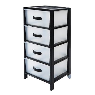 Avilia Organizzatore con 4 Cassetti, per Cucina, Bagno, Ufficio e Camera Cassettiera Nera con Maniglia, in Polipropilene, 39.5x38x82 cm, con Ruote Avilia Organizzatore con 4 Cassetti, per Cucina, Bagno, Ufficio e Camera Cassettiera Nera con Maniglia, in Polipropilene, 39.5x38x82 cm, con Ruote