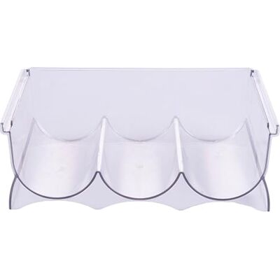 GALILEO Portabottiglie da frigo 29,4x20,6x10 cm 3 vani, in plastica PET, trasparente, Sìordine GALILEO Portabottiglie da frigo 29,4x20,6x10 cm 3 vani, in plastica PET, trasparente, Sìordine