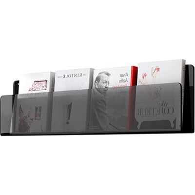 SAeWare Portariviste trasparente in acrilico, decorazione per ufficio, casa, soggiorno, riviste, espositore da parete, 40/80/100/120 cm, grigio scuro, 120 cm SAeWare Portariviste trasparente in acrilico, decorazione per ufficio, casa, soggiorno, riviste, espositore da parete, 40/80/100/120 cm, grigio scuro, 120 cm