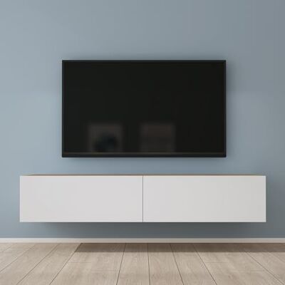 Mai & Mai Mobile TV 160x40,2x30cm, Marrone chiaro+Bianco opaco Mobile TV per Televisore, Armadietto per TV Basso Soft-close con Ante per Soggiorno, Camera da Letto Fernsehschrank02 Mai & Mai Mobile TV 160x40,2x30cm, Marrone chiaro+Bianco opaco Mobile TV per Televisore, Armadietto per TV Basso Soft-close con Ante per Soggiorno, Camera da Letto Fernsehschrank02