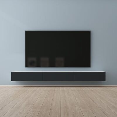 Mai & Mai Mobile TV 300x40,2x30cm, Bianco opaco+Antracite opaco Mobile TV per Televisore, Armadietto per TV Basso Soft-close con Ante per Soggiorno, Camera da Letto Fernsehschrank02 Mai & Mai Mobile TV 300x40,2x30cm, Bianco opaco+Antracite opaco Mobile TV per Televisore, Armadietto per TV Basso Soft-close con Ante per Soggiorno, Camera da Letto Fernsehschrank02