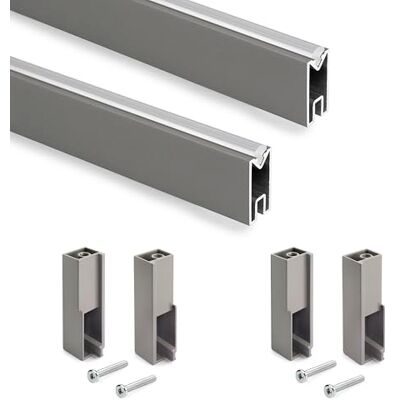 Emuca Kit tubo per armadio Luxe, 0,75 m, Titanio, Alluminio e Tecnoplastica, 1 kit Emuca Kit tubo per armadio Luxe, 0,75 m, Titanio, Alluminio e Tecnoplastica, 1 kit