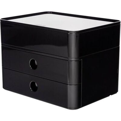 HAN Cassettiera SMART-BOX PLUS ALLISON, design moderno, con 2 cassetti e porta utensili, colore: jet black HAN Cassettiera SMART-BOX PLUS ALLISON, design moderno, con 2 cassetti e porta utensili, colore: jet black