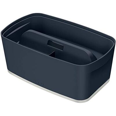 Leitz MyBox Contenitore con coperchio Small + Vassoio organizer con maniglia, Gamma Cosy, Grigio Velluto, 52634089 Leitz MyBox Contenitore con coperchio Small + Vassoio organizer con maniglia, Gamma Cosy, Grigio Velluto, 52634089