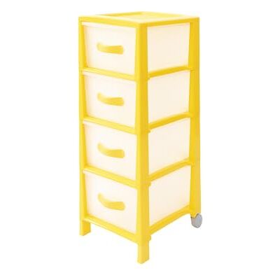 Avilia Organizzatore Multifunzione Salvaspazio con 4 Cassetti in Polipropilene Giallo Cassettiera con Cassetti Trasparenti per Camera, Cucina, Ufficio, 29.5x38x82cm Avilia Organizzatore Multifunzione Salvaspazio con 4 Cassetti in Polipropilene Giallo Cassettiera con Cassetti Trasparenti per Camera, Cucina, Ufficio, 29.5x38x82cm