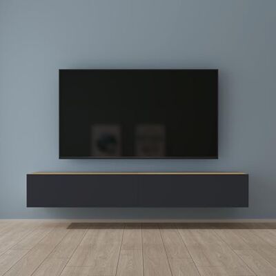 Mai & Mai Mobile TV 200x40,2x30cm, Marrone chiaro+Antracite opaco Mobile TV per Televisore, Armadietto per TV Basso Soft-close con Ante per Soggiorno, Camera da Letto Fernsehschrank02 Mai & Mai Mobile TV 200x40,2x30cm, Marrone chiaro+Antracite opaco Mobile TV per Televisore, Armadietto per TV Basso Soft-close con Ante per Soggiorno, Camera da Letto Fernsehschrank02