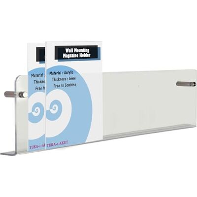 TUKA-i-AKUT 100cm Portariviste da Parete, Acrilico Extra Resistente, Mensole Portabrochure da Paret, Scaffale da Paret Riviste Giornali Opuscoli Libri, Supporto da Parete Trasparente TKD8256-100cm-1x TUKA-i-AKUT 100cm Portariviste da Parete, Acrilico Extra Resistente, Mensole Portabrochure da Paret, Scaffale da Paret Riviste Giornali Opuscoli Libri, Supporto da Parete Trasparente TKD8256-100cm-1x