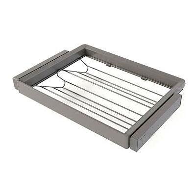 Emuca Kit cassetto portascarpe e telaio regolabile Quartz per armadi, chiusura ammortizzata e estrazione totale, modulo 70 cm, finitura Titanio Emuca Kit cassetto portascarpe e telaio regolabile Quartz per armadi, chiusura ammortizzata e estrazione totale, modulo 70 cm, finitura Titanio