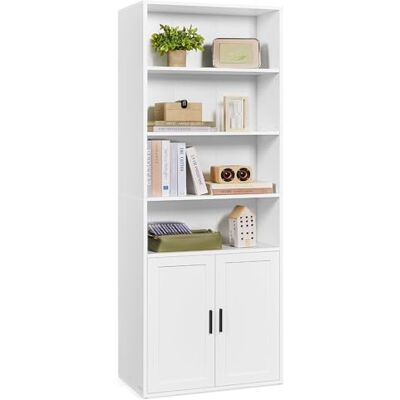 VASAGLE Libreria a 6 Ripiani, con Anta, 60 x 24 x 175 cm VASAGLE Libreria a 6 Ripiani, con Anta, 60 x 24 x 175 cm