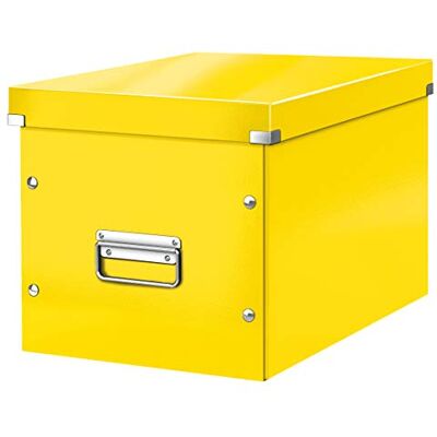Leitz Click & Store WOW Scatola Archivio Cubo Grande, per Mantenere la Casa e l'Ufficio in Ordine, Giallo, Leitz Click & Store WOW Scatola Archivio Cubo Grande, per Mantenere la Casa e l'Ufficio in Ordine, Giallo,