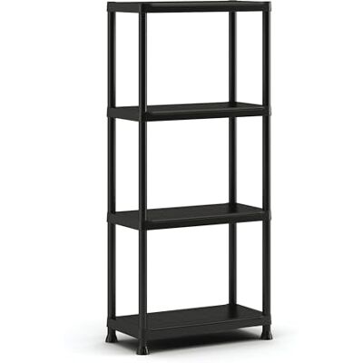 Keter 9503000 SCAFFALE 4 Ripiani PIENI Plus KIS, Nero, 60x30x135 cm Keter 9503000 SCAFFALE 4 Ripiani PIENI Plus KIS, Nero, 60x30x135 cm