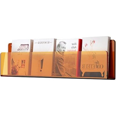 SAeWare Portariviste trasparente in acrilico, decorazione per ufficio, casa, soggiorno, riviste, espositore da parete, 40/80/100/120 cm, arancione, 80 cm SAeWare Portariviste trasparente in acrilico, decorazione per ufficio, casa, soggiorno, riviste, espositore da parete, 40/80/100/120 cm, arancione, 80 cm