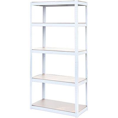 VERDELOOK - Scaffale in Metallo 5 Ripiani - Bianco - 90x40x180 cm - Scaffale in metallo VERDELOOK - Scaffale in Metallo 5 Ripiani - Bianco - 90x40x180 cm - Scaffale in metallo