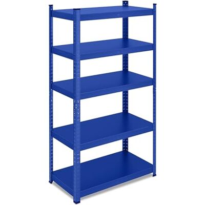 Relaxdays Scaffale in Acciaio, HLP 150 x 75 x 30 cm, con 5 Ripiani ad Alta Portata 875 kg, per Garage e Cantina, Blu Relaxdays Scaffale in Acciaio, HLP 150 x 75 x 30 cm, con 5 Ripiani ad Alta Portata 875 kg, per Garage e Cantina, Blu
