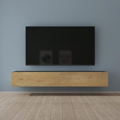 Mai & Mai Mobile TV 200x40,2x30cm, Antracite opaco+Marrone chiaro Mobile TV per Televisore, Armadietto per TV Basso Soft-close con Ante per Soggiorno, Camera da Letto Fernsehschrank02 Mai & Mai Mobile TV 200x40,2x30cm, Antracite opaco+Marrone chiaro Mobile TV per Televisore, Armadietto per TV Basso Soft-close con Ante per Soggiorno, Camera da Letto Fernsehschrank02