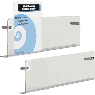 TUKA-i-AKUT 2X 80cm Portariviste da Parete, Acrilico Extra Resistente, Mensole Portabrochure Paret, Scaffale da Paret Riviste Giornali Opuscoli Libri, Supporto da Parete Trasparente TKD8256-80cm-2x TUKA-i-AKUT 2X 80cm Portariviste da Parete, Acrilico Extra Resistente, Mensole Portabrochure Paret, Scaffale da Paret Riviste Giornali Opuscoli Libri, Supporto da Parete Trasparente TKD8256-80cm-2x