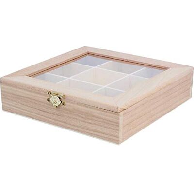 INNSPIRO Scatola vetrina espositore legno 17,5 x 17,5 x 4,5 cm INNSPIRO Scatola vetrina espositore legno 17,5 x 17,5 x 4,5 cm