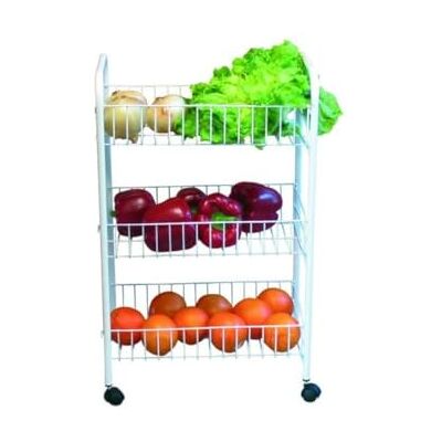 MSV Carrello da Cucina 3 Ripiani 63x40x25,5 cm in Metallo Bianco, 5 cm MSV Carrello da Cucina 3 Ripiani 63x40x25,5 cm in Metallo Bianco, 5 cm