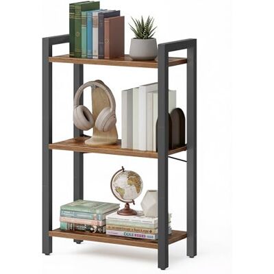 VASAGLE Scaffale a 3 Ripiani, Libreria, 40 x 24 x 76,4 cm Stile Moderno, per Soggiorno, Camera da Letto, Cucina, Studio, Marrone Vintage e Nero Opaco, Collezione BARNET LLS098K02 VASAGLE Scaffale a 3 Ripiani, Libreria, 40 x 24 x 76,4 cm Stile Moderno, per Soggiorno, Camera da Letto, Cucina, Studio, Marrone Vintage e Nero Opaco, Collezione BARNET LLS098K02
