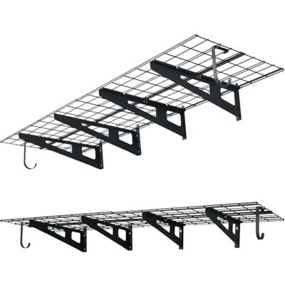 VEVOR Set di 2 Mensole da Parete per Garage, Scaffali in Metallo da Muro a 2 Livelli, 61 x 182,8 cm per Mensola, Portata Totale di 454 kg, con Ganci Portautensili, Soluzione Salvaspazio per Officina VEVOR Set di 2 Mensole da Parete per Garage, Scaffali in Metallo da Muro a 2 Livelli, 61 x 182,8 cm per Mensola, Portata Totale di 454 kg, con Ganci Portautensili, Soluzione Salvaspazio per Officina