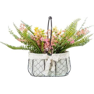 DRW Set di 2 cestini di fiori assortiti in poliestere 30x40x50 cm DRW Set di 2 cestini di fiori assortiti in poliestere 30x40x50 cm
