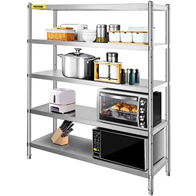 VEVOR Scaffale portaoggetti a 5 livelli, Scaffale garage in acciaio inox, Scaffale portaoggetti 70,9 x 17,7 x 70,9 pollici, Capacità totale 1650 libbre con altezza regolabile VEVOR Scaffale portaoggetti a 5 livelli, Scaffale garage in acciaio inox, Scaffale portaoggetti 70,9 x 17,7 x 70,9 pollici, Capacità totale 1650 libbre con altezza regolabile