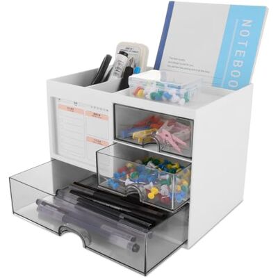 ASelected Organizer da scrivania con 3 cassetti, organizer da ufficio, organizzatore per desk organizer, organizer multifunzione per scrivania, scuola, casa, ufficio ASelected Organizer da scrivania con 3 cassetti, organizer da ufficio, organizzatore per desk organizer, organizer multifunzione per scrivania, scuola, casa, ufficio