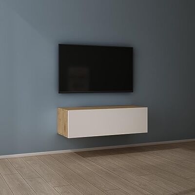 Mai & Mai Mobile TV 100x40,2x30cm, Marrone chiaro+Bianco opaco Mobile TV per Televisore, Armadietto per TV Basso Soft-close con Ante per Soggiorno, Camera da Letto Fernsehschrank02 Mai & Mai Mobile TV 100x40,2x30cm, Marrone chiaro+Bianco opaco Mobile TV per Televisore, Armadietto per TV Basso Soft-close con Ante per Soggiorno, Camera da Letto Fernsehschrank02