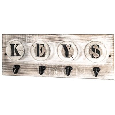 HAKU Bacheca portachiavi portachiavi keyorganizer key holder vintage legno massello Dim. L 48 cm x A 18 cm x P 6 cm Stile: Industriale HAKU Bacheca portachiavi portachiavi keyorganizer key holder vintage legno massello Dim. L 48 cm x A 18 cm x P 6 cm Stile: Industriale