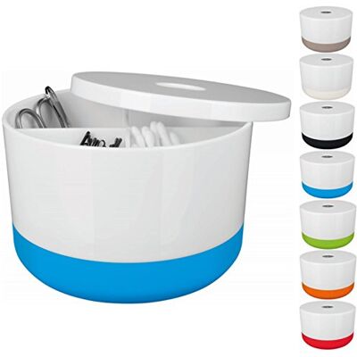 Spirella Organizzatore per cosmetici Moji con scomparti regolabili per trucco e gioielli, design pratico ed elegante, dimensioni 15 x 9 cm, colore Bianco/blu Spirella Organizzatore per cosmetici Moji con scomparti regolabili per trucco e gioielli, design pratico ed elegante, dimensioni 15 x 9 cm, colore Bianco/blu