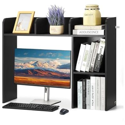VEVOR Libreria da Scrivania, Organizer per Oggetti da Scrivania 2 Livelli, Scaffale per Esposizione in Legno per Ufficio, Libreria con Piedini Antiscivolo, per Ufficio Casa, 945 x 241 x 734 mm Nero VEVOR Libreria da Scrivania, Organizer per Oggetti da Scrivania 2 Livelli, Scaffale per Esposizione in Legno per Ufficio, Libreria con Piedini Antiscivolo, per Ufficio Casa, 945 x 241 x 734 mm Nero