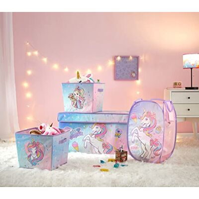 Idea Nuova JoJo Siwa Set di 4 contenitori con cesto pop-up, baule pieghevole e 2 contenitori impilabili Idea Nuova JoJo Siwa Set di 4 contenitori con cesto pop-up, baule pieghevole e 2 contenitori impilabili