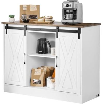 VEVOR Mobile Bar da Caffè 106 x 40 x 81,5 cm Mobiletto da Bar Rustico, 3 Ripiani, Tavolo da Bar con Ante del Fienile, Mobile Bar in Stile Fattoria, Mobile da Buffet con Credenza Rustica per Soggiorno VEVOR Mobile Bar da Caffè 106 x 40 x 81,5 cm Mobiletto da Bar Rustico, 3 Ripiani, Tavolo da Bar con Ante del Fienile, Mobile Bar in Stile Fattoria, Mobile da Buffet con Credenza Rustica per Soggiorno