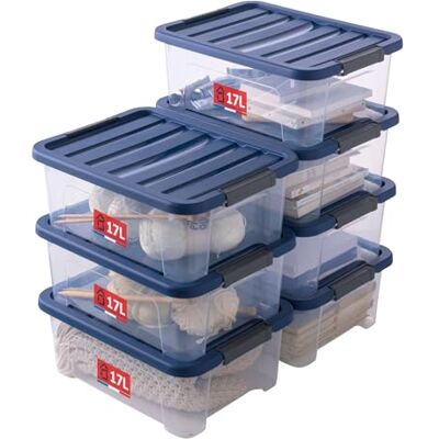 Sundis Wave Box, 7 scatole portaoggetti 17L, con coperchio a clip Sundis Wave Box, 7 scatole portaoggetti 17L, con coperchio a clip