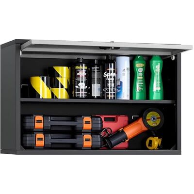 VEVOR Mobiletto da Parete in Metallo, 770 x 305 x 500 mm, Mobiletto Portautensili Sospeso con Ante a Ribalta e Ripiano, Capacità di Carico 108,9 kg per Garage, Cantina, Cucina, Montaggio Richiesto VEVOR Mobiletto da Parete in Metallo, 770 x 305 x 500 mm, Mobiletto Portautensili Sospeso con Ante a Ribalta e Ripiano, Capacità di Carico 108,9 kg per Garage, Cantina, Cucina, Montaggio Richiesto