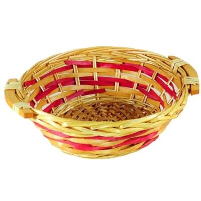DUE ESSE (DUE) CESTO TONDO 29x10cm MIELE/ROSSO CNT217 $$ DUE ESSE (DUE) CESTO TONDO 29x10cm MIELE/ROSSO CNT217 $$