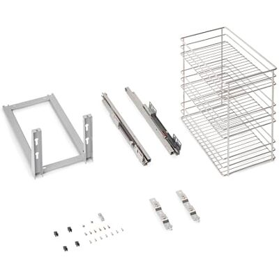 Emuca Carrello estraibile Supra fissaggio inferiore, chiusura softt, per moduli di cucina di 300mm, Acciaio, Cromato Emuca Carrello estraibile Supra fissaggio inferiore, chiusura softt, per moduli di cucina di 300mm, Acciaio, Cromato