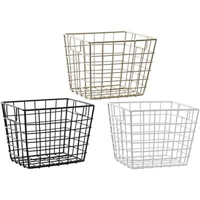 DKD Home Decor Cesto della marca Nero Oro Metallo Bianco (17 x 14 x 13 cm) (3 Pezzi) (Riferimento: ) DKD Home Decor Cesto della marca Nero Oro Metallo Bianco (17 x 14 x 13 cm) (3 Pezzi) (Riferimento: )