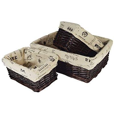 Jocca Set di 3 cestini di Vimini, Naturale, Tessuto, Multicolore, Taglia Unica Jocca Set di 3 cestini di Vimini, Naturale, Tessuto, Multicolore, Taglia Unica