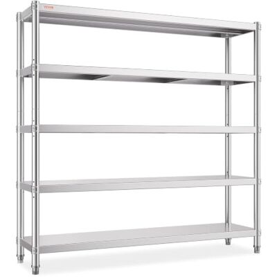 VEVOR Scaffale portaoggetti a 5 livelli, Scaffale garage in acciaio inox, Scaffale portaoggetti 70,9 x 17,7 x 70,9 pollici, Capacità totale 1650 libbre con altezza regolabile VEVOR Scaffale portaoggetti a 5 livelli, Scaffale garage in acciaio inox, Scaffale portaoggetti 70,9 x 17,7 x 70,9 pollici, Capacità totale 1650 libbre con altezza regolabile