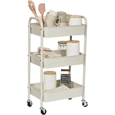 LOVE !T STORE !T LOVE IT STORE IT Carrello In Metallo Carrello Portaoggetti Con 3 Ripiani E Robuste Rotelle Per Cucina, Bagno, Ufficio 44x30,5x78 cm Grigio Chiaro LOVE !T STORE !T LOVE IT STORE IT Carrello In Metallo Carrello Portaoggetti Con 3 Ripiani E Robuste Rotelle Per Cucina, Bagno, Ufficio 44x30,5x78 cm Grigio Chiaro