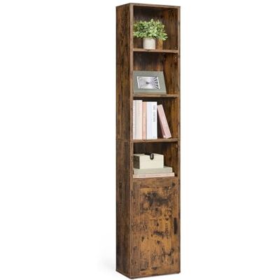 VASAGLE Libreria a 6 Ripiani, con Anta, 31,8 x 24 x 175 cm VASAGLE Libreria a 6 Ripiani, con Anta, 31,8 x 24 x 175 cm