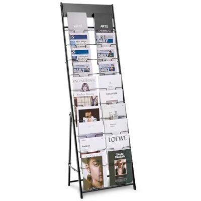 VEVOR Espositore da Terra per Brochure, Espositore per Brochure Riviste 20 Scomparti, Supporto Portariviste da Pavimento Portacataloghi 490x333x1545 mm, per Ufficio Fiere Biblioteche Ufficio Postale VEVOR Espositore da Terra per Brochure, Espositore per Brochure Riviste 20 Scomparti, Supporto Portariviste da Pavimento Portacataloghi 490x333x1545 mm, per Ufficio Fiere Biblioteche Ufficio Postale