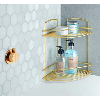 Metaltex Serie Brass Mensola angolare Due Ripiani per Bagno () Metaltex Serie Brass Mensola angolare Due Ripiani per Bagno ()