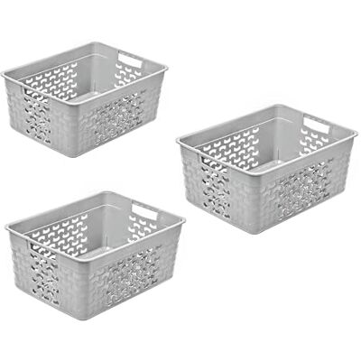 BranQ Home essential Cesto portaoggetti universale, multifunzionale, in cotone, senza BPA, in plastica, misura L, 10 litri, grigio chiaro BranQ Home essential Cesto portaoggetti universale, multifunzionale, in cotone, senza BPA, in plastica, misura L, 10 litri, grigio chiaro