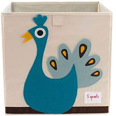 3 Sprouts Cubo Portaoggetti 33x33 cm, Box Pieghevole, Pavone 3 Sprouts Cubo Portaoggetti 33x33 cm, Box Pieghevole, Pavone