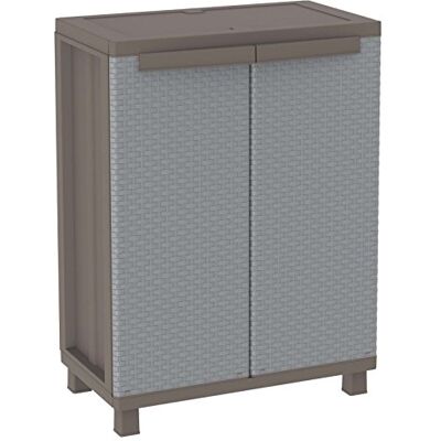 TERRY , Jrattan 68 , Armadietto da Interno Esterno a 2 Ante Effetto Rattan, 1 Ripiano interno Regolabile. Materiale: Plastica, Dimensioni: 68X37,5X91,5 cm TERRY , Jrattan 68 , Armadietto da Interno Esterno a 2 Ante Effetto Rattan, 1 Ripiano interno Regolabile. Materiale: Plastica, Dimensioni: 68X37,5X91,5 cm